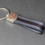 Key fob in style-leather with decorative stitching