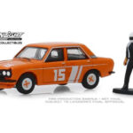 Datsun 510 4-door sedan with race car driver *the hobby shop series 7*, orange 1970