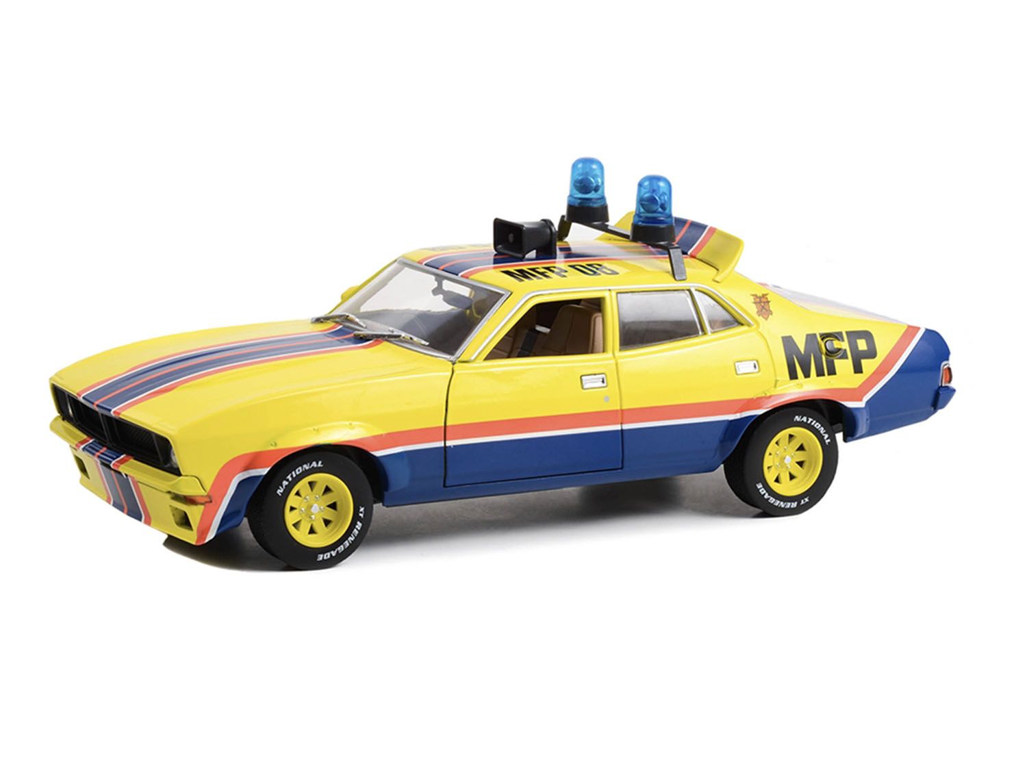 Ford Falcon XB 4-Door Sedan M.F.F #8 Big Bopper XB Police Pursuit *First of the V8 Interceptors 1979 Roop and Charlie's*, 1974 yellow/blue - Slika 2