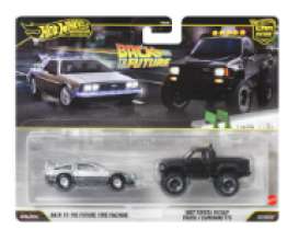 Back To The Future Time Machine & 1987 Toyota Pickup Truck (CF) *Premium 2-pack*, black/silver